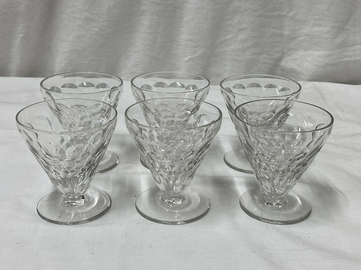 BACCARAT 6 VERRES À VIN BLANC CRISTAL DÉCOR ÉCAILLE MODÈLE CHAUNY LOT 2.