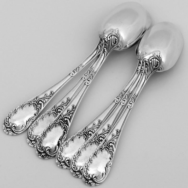 Puiforcat French Sterling Silver Dessert Entremet Flatware Set 12 Pc