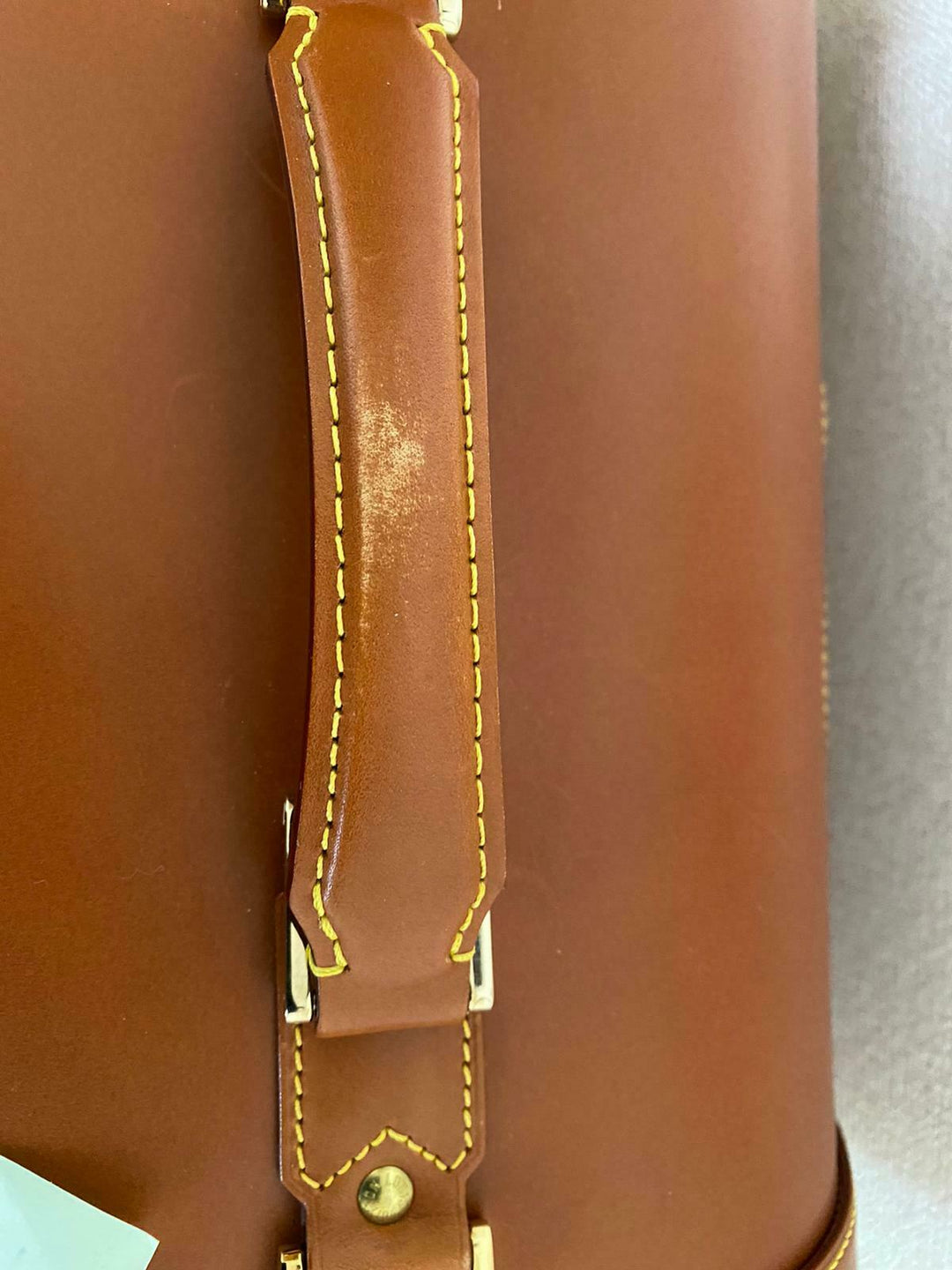 AUTH LOUIS VUITTON SPO Boston Bag Travel Case Hand Bag Shoulder Caramel Nomade