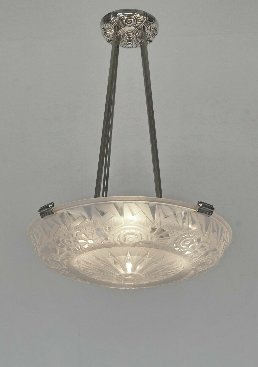 ミューラー兄弟：1930年フランスアールデコ調ペンダントシャンデリア
