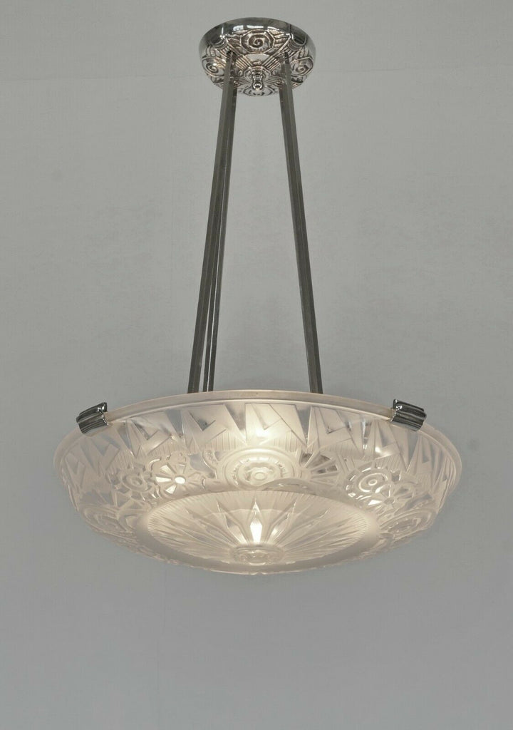 ミューラー兄弟：1930年フランスアールデコ調ペンダントシャンデリア