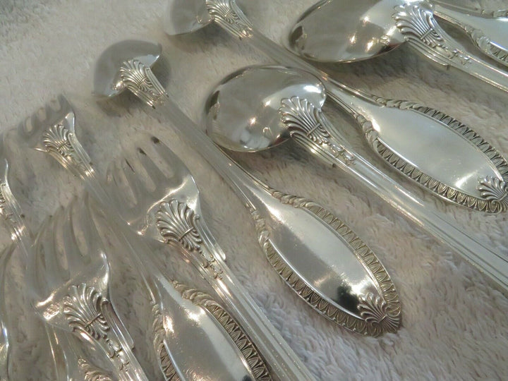 20th c french 950 silver dinner cutlery set 12p Puiforcat empire st no6rby