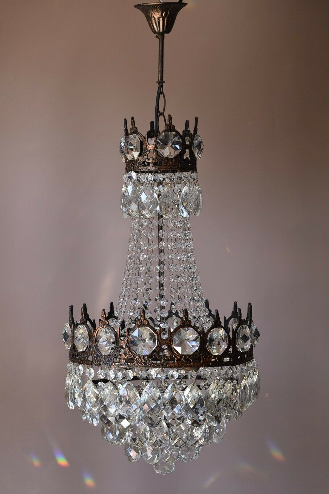 Empire Antique Style Vintage Crystal Chandelier, Ceiling lighting Pendant Lamp
