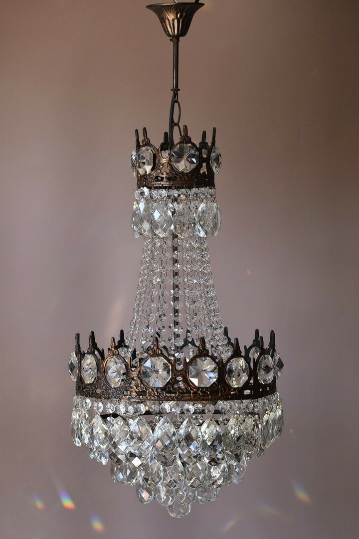 Empire Antique Style Vintage Crystal Chandelier, Ceiling lighting Pendant Lamp