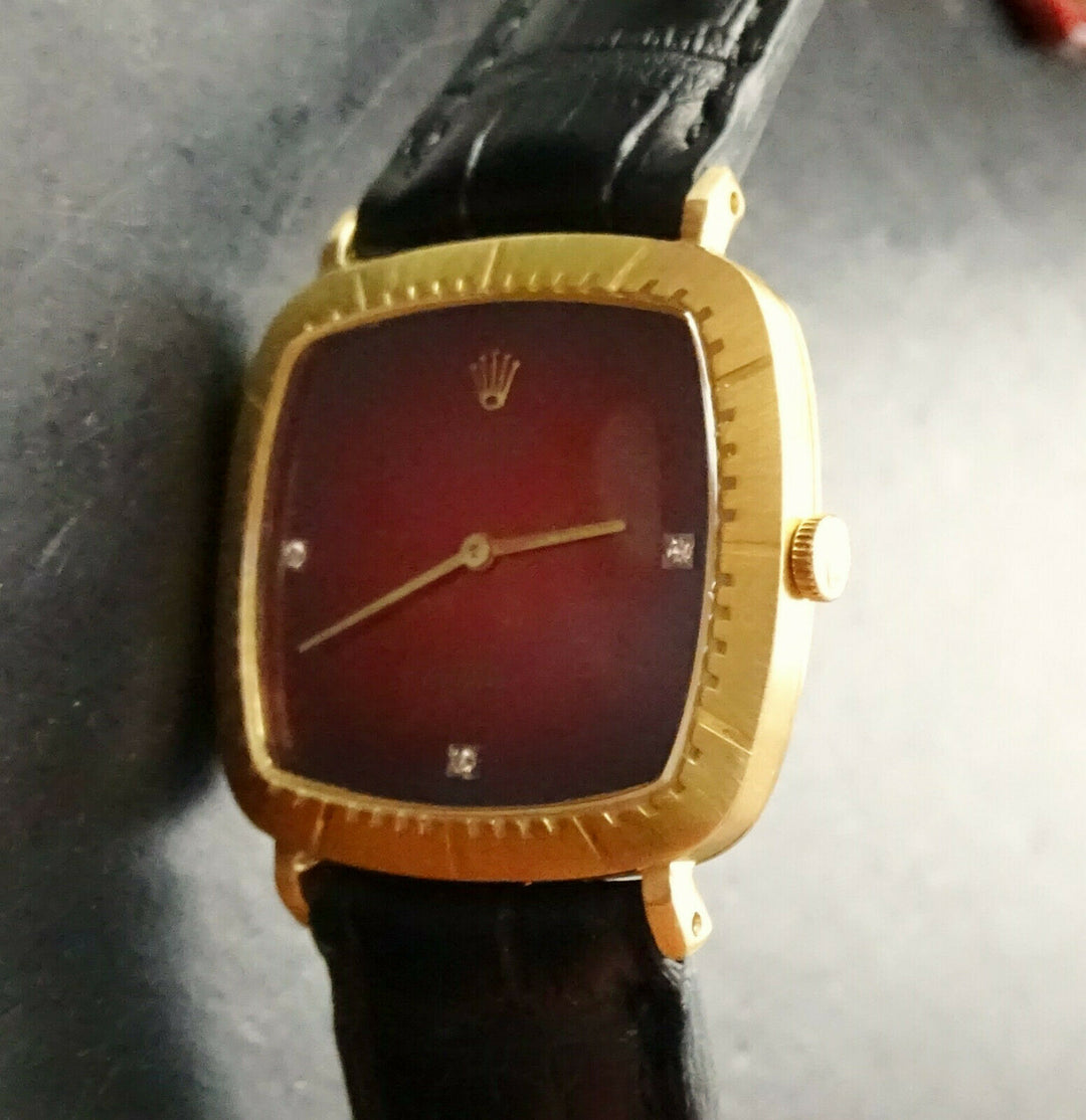 Rolex Cellini ♛ Diamond 4084 Yellow Gold 18K 750 Vintage Luxury Men's Watch 1980
