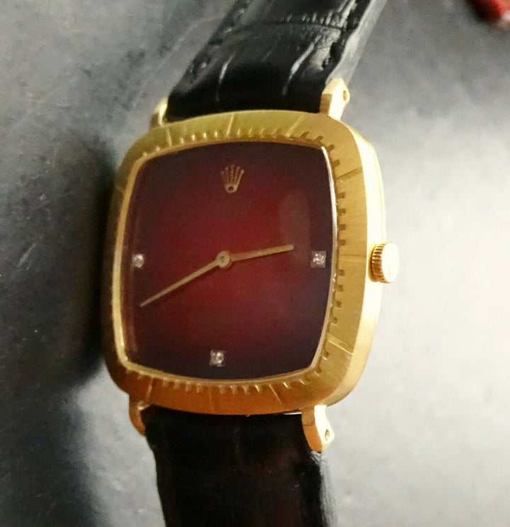 Rolex Cellini ♛ Diamond 4084 Yellow Gold 18K 750 Vintage Luxury Men's Watch 1980