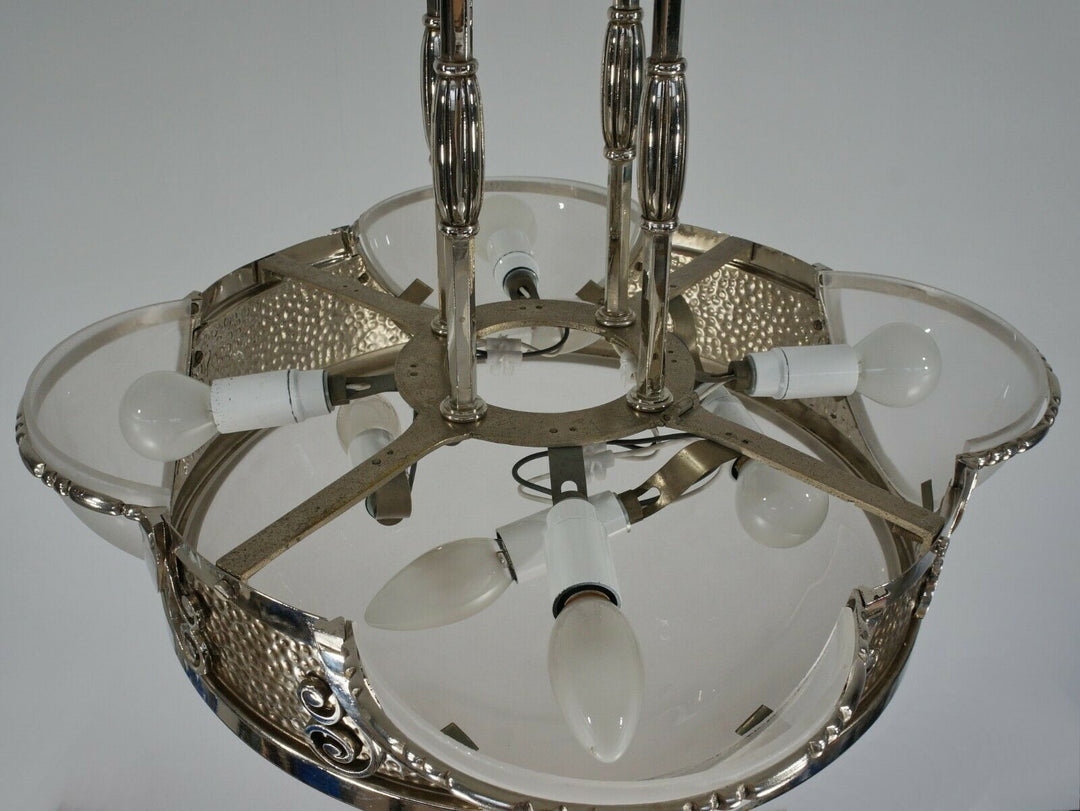 RARE FRENCH 1930 ART DECO CHANDELIER ......... lamp muller degue daum era France