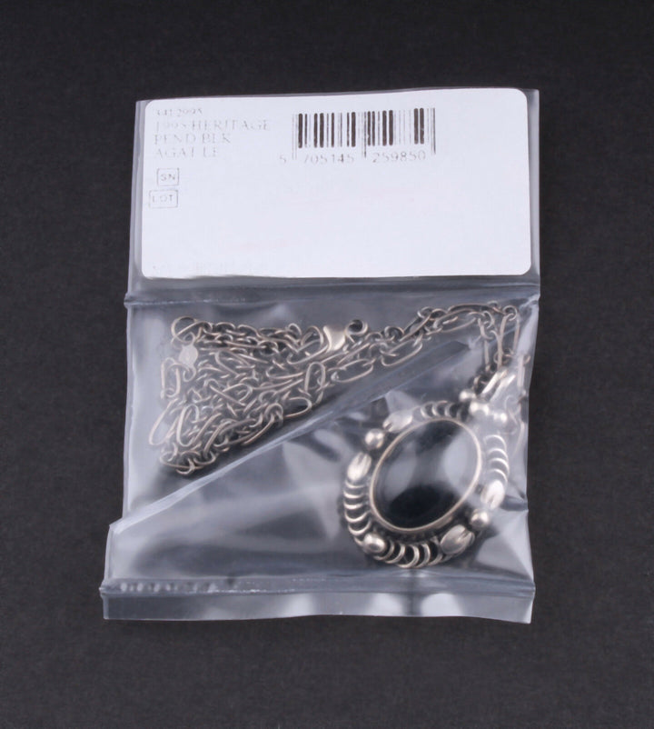 GEORG JENSEN Sterling Silver Pendant Of The Year 1995 / 2015 with Black Agate