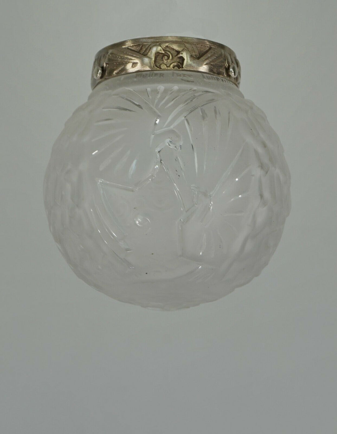 ミューラー兄弟 フレンチ・アールデコ調フラッシュマウント(クジャク)  ペア 1930年