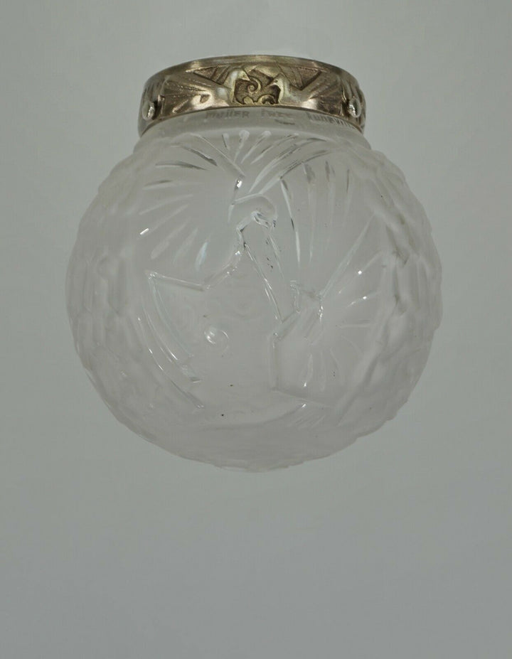 ミューラー兄弟 フレンチ・アールデコ調フラッシュマウント(クジャク)  ペア 1930年