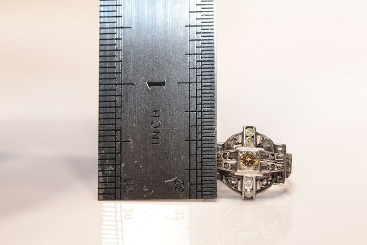アンティーク オリジナル 14K ナチュラルダイヤモンドのヴィクトリアンナイトスタイルリング