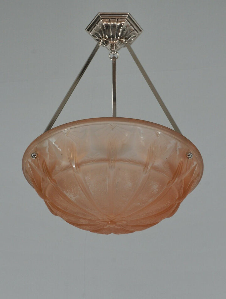 HETTIER VINCENT & MULLER : French art deco pendant ..... 1930 chandelier France