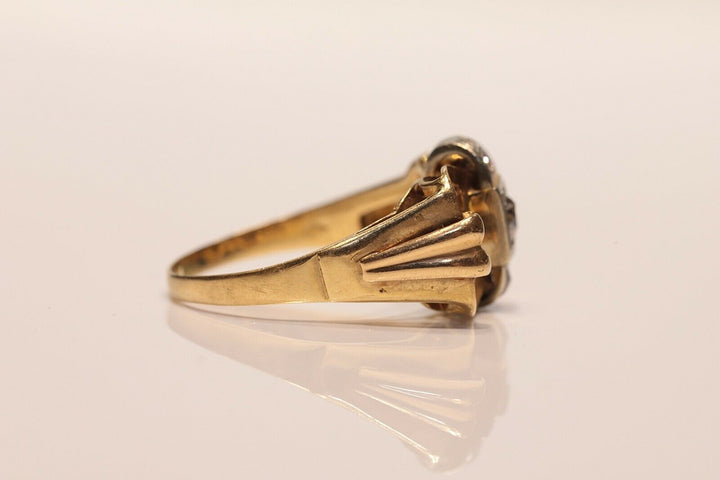 アンティーク 18K ナチュラルオールドカットダイヤモンドのヴィクトリアンリング