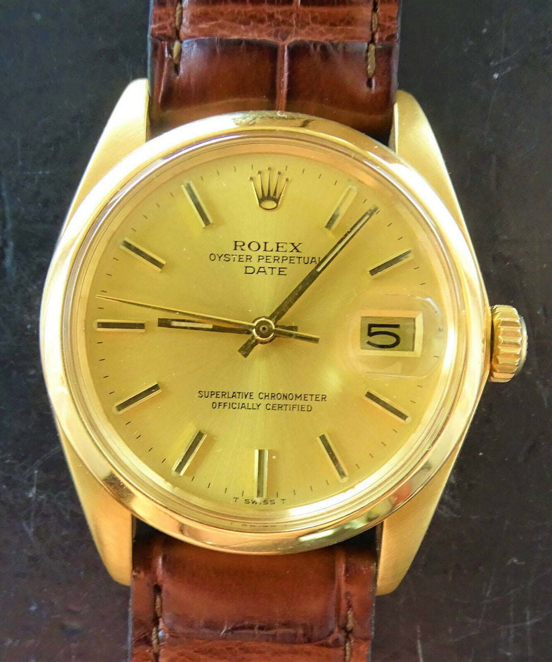 Rolex Watch ♛ Oyster Date 1500 Yellow Gold 18K 750 Automatic Luxury Chronometer Service