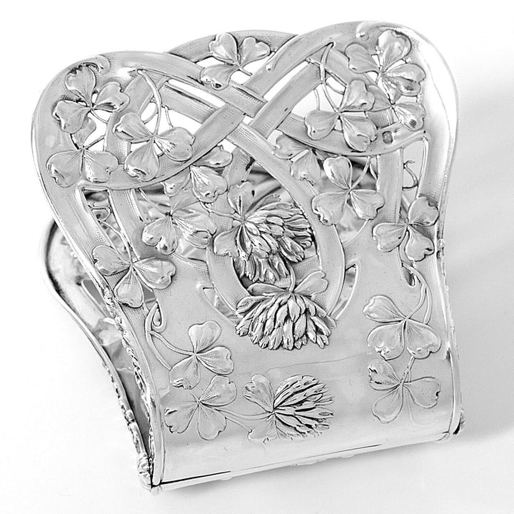 Debain French All Sterling Silver Asparagus Sandwiches Grip, Clover, Art Nouveau