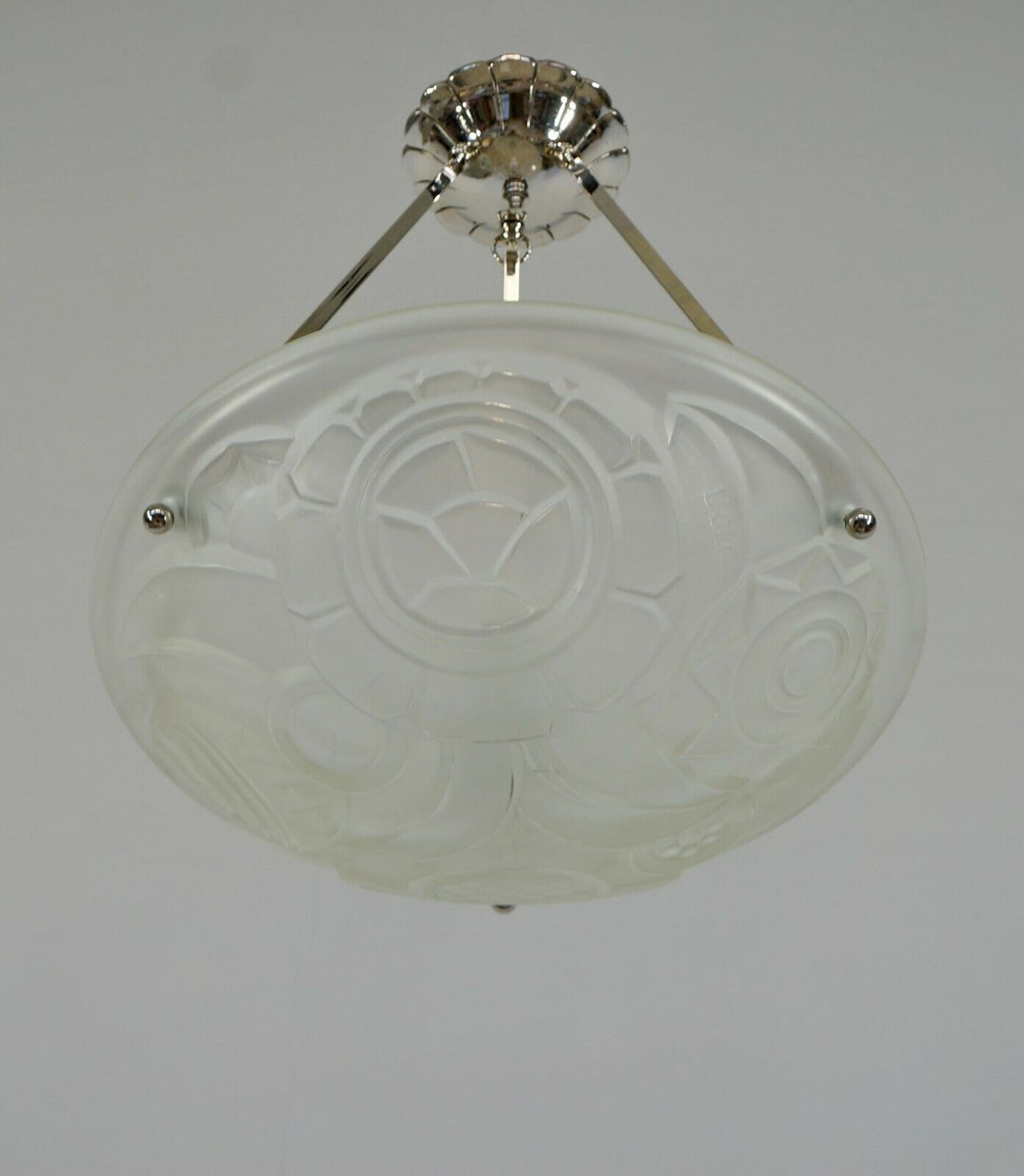 L'ELF & DEGUE : FRENCH 1930 ART DECO PENDANT CHANDELIER lamp muller era