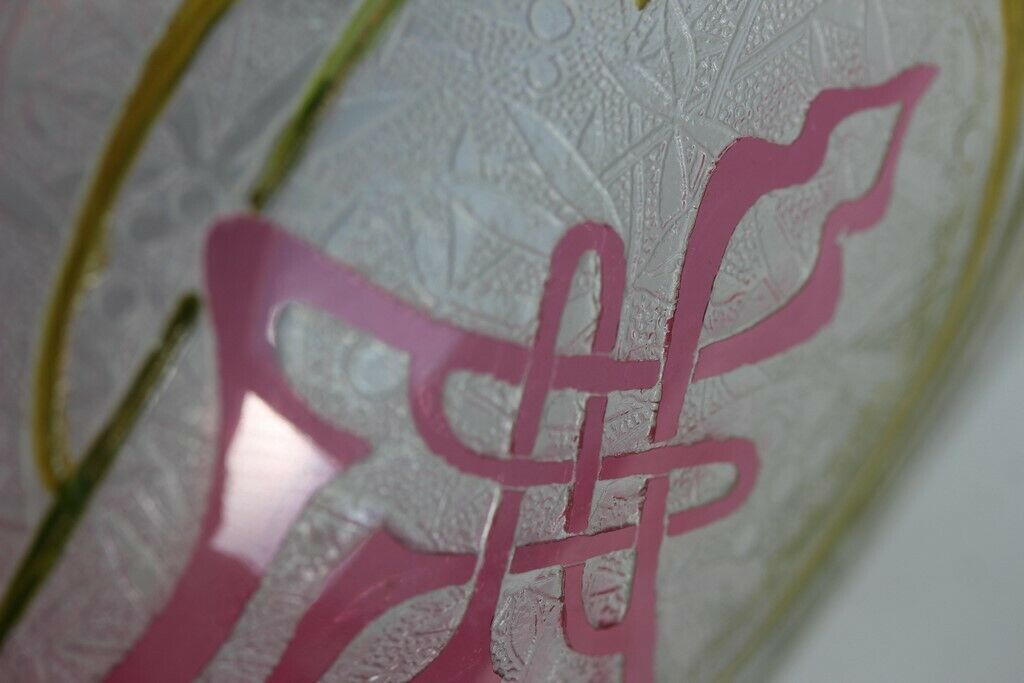 BACCARAT Vase cristal multicouche orchidées XIXe siècle (43580)