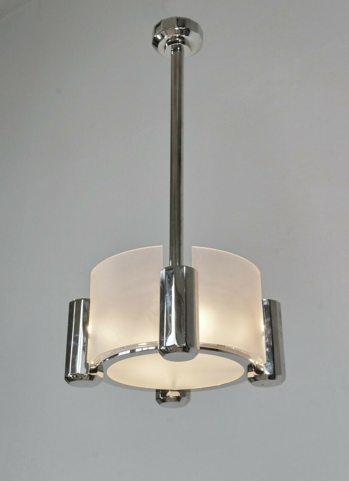 BUIRET-DEBEAURAIN : FRENCH 1930 MODERNIST ART DECO CHANDELIER ...... lamp France