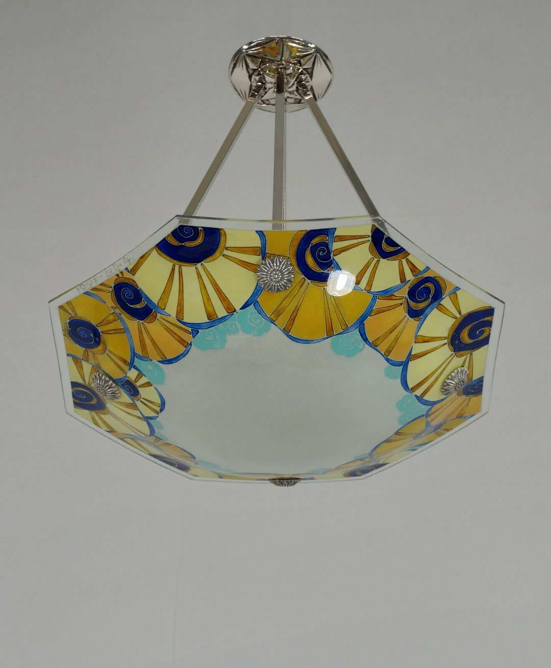 LOYS LUCHA : FRENCH 1930 ART DECO CHANDELIER ..... pendant lamp daum era France