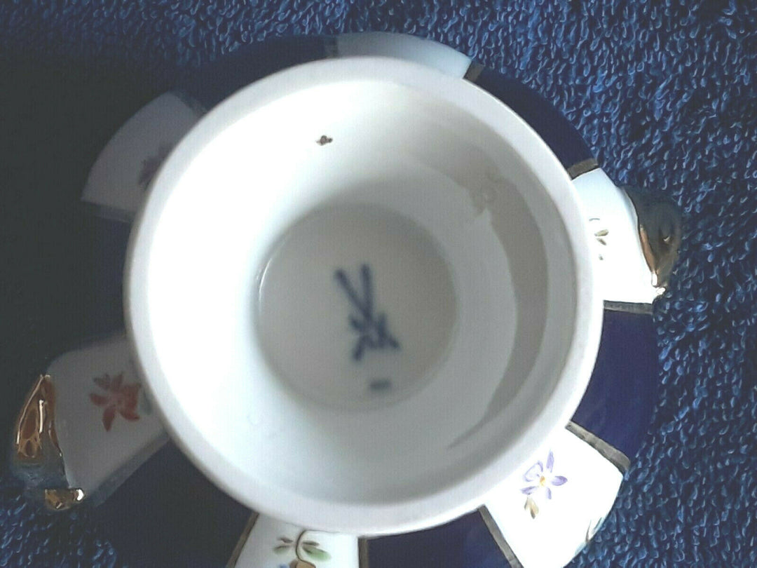 Sehr schöne Meissen Zuckerdose X-Form Kobaltblau - Selten-