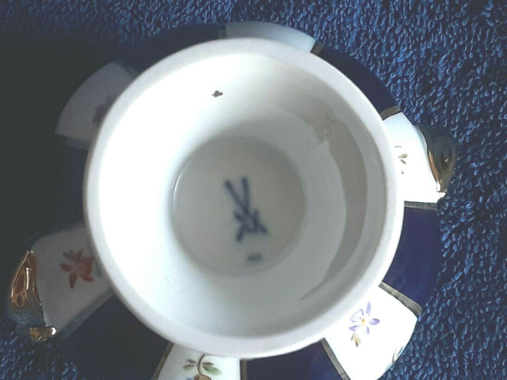 Sehr schöne Meissen Zuckerdose X-Form Kobaltblau - Selten-