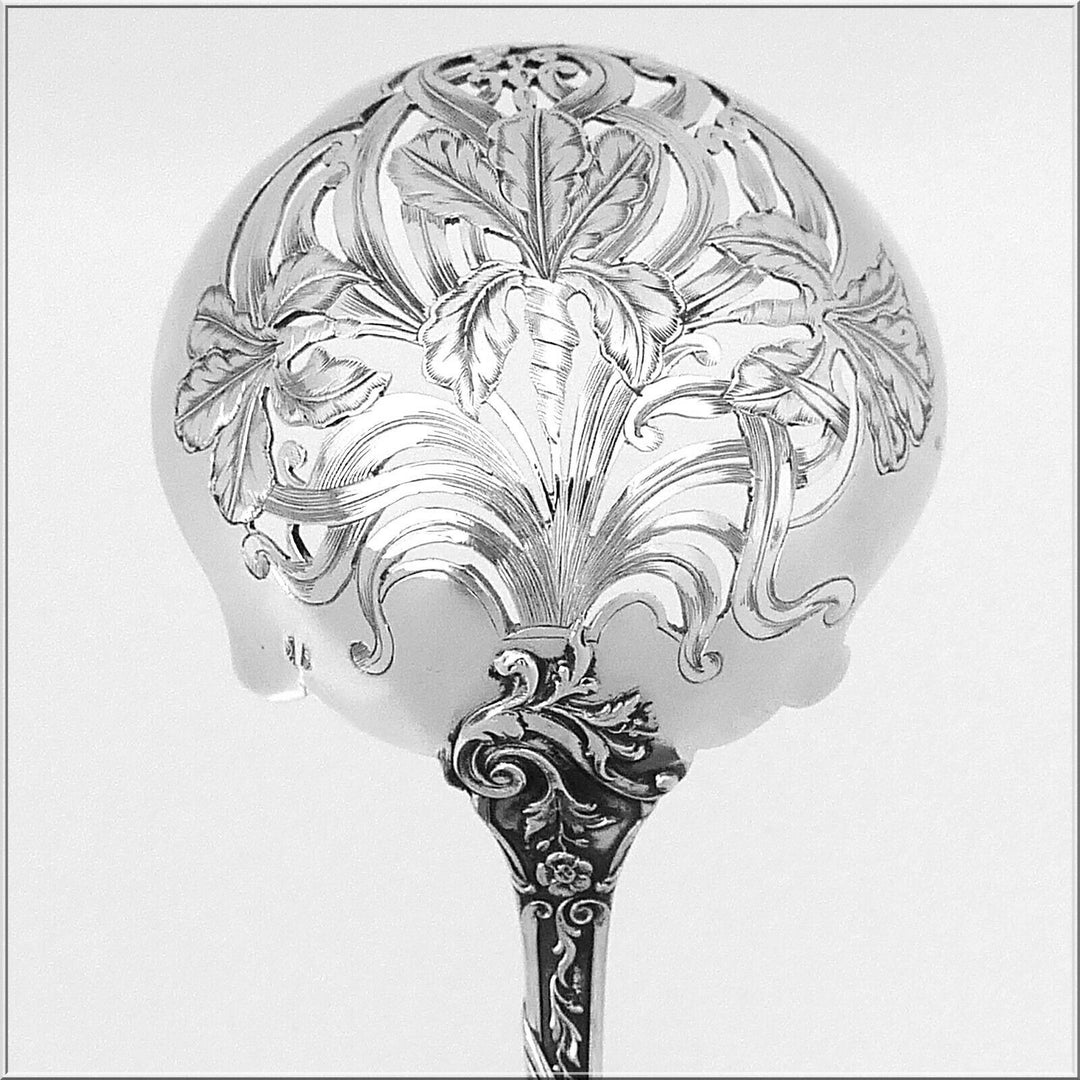Canaux Masterpiece French Sterling Silver Sugar Sifter Spoon, Cherub