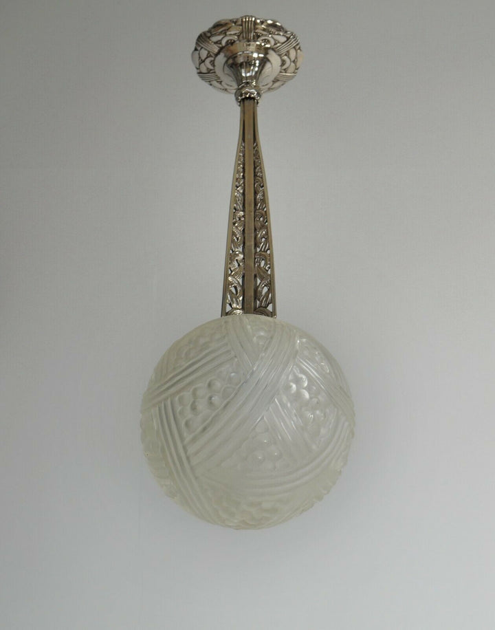 GUILLAUMIN ET BACHMANN & HANOTS : FRENCH 1930 ART DECO PENDANT LAMP ..... france