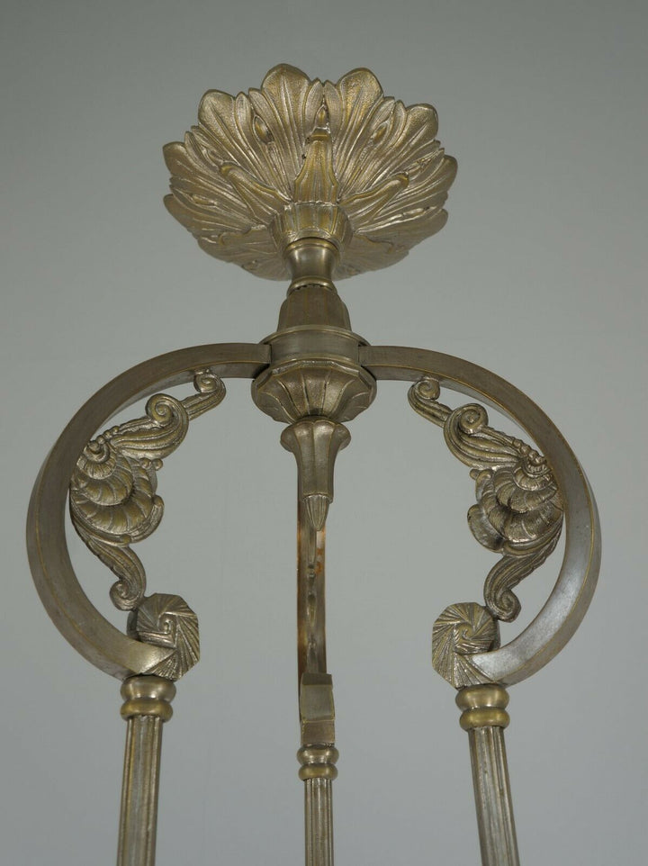 P. GILLES : LARGE FRENCH ART DECO CHANDELIER 1930 ..... lamp lustre muller era
