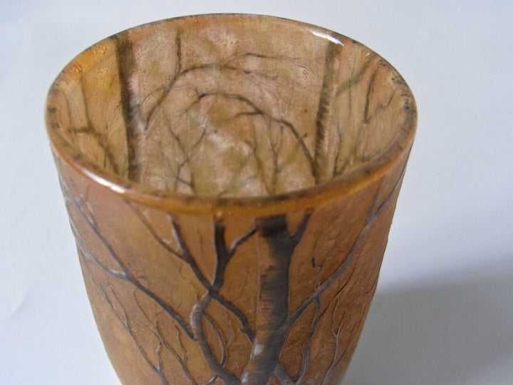 DAUM FRÈRES, NANCY: VASE "ARBRES EN HIVER" 1890-96 SIGNIERT garantiert original