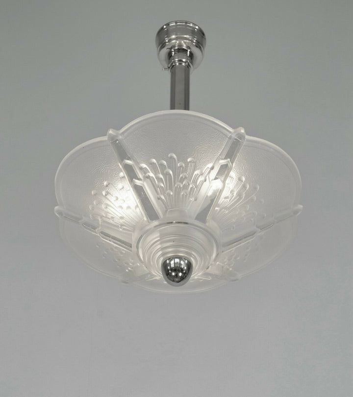 MULLER FRERES : FRENCH ART DECO CHANDELIER .... lustre pendant lamp 1930