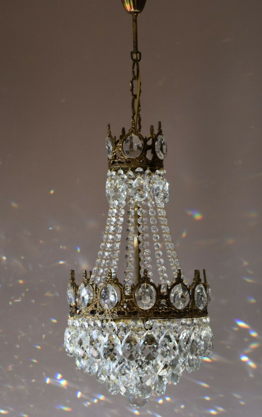 Easter Sale,Vintage Crystal Chandelier, Antique French Style mid century Light
