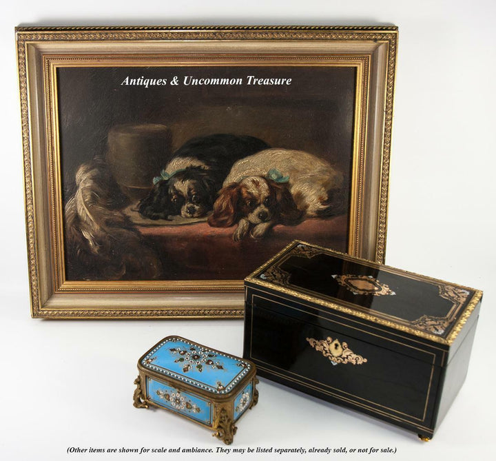 TAHAN, Paris: Antique Bressan or Severs Kiln-fired Enamel Jewelry Box, Casket