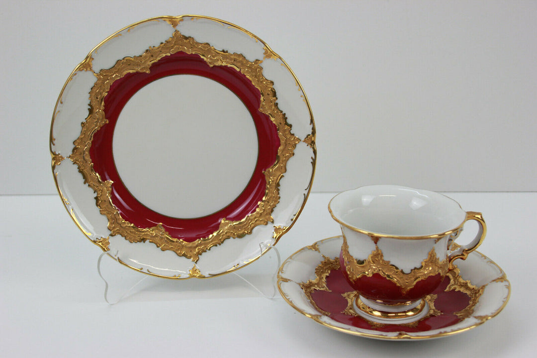 MEISSEN B-FORM PRUNK KAFFEEGEDECK KAFFEETASSE MIT GOLDRAND 1.WAHL