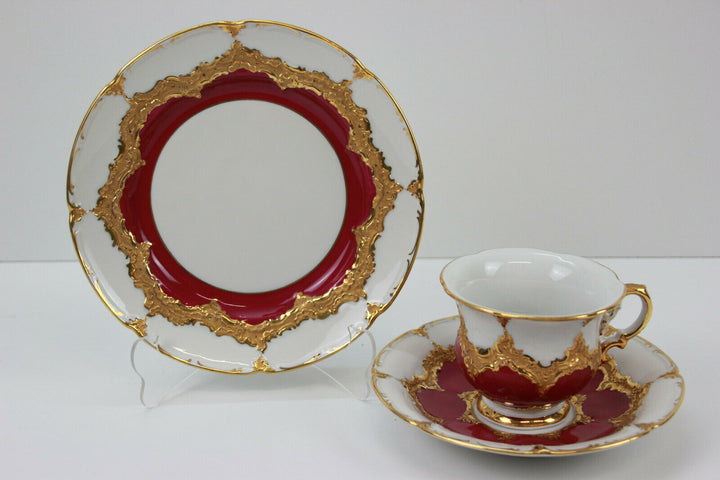 MEISSEN B-FORM PRUNK KAFFEEGEDECK KAFFEETASSE MIT GOLDRAND 1.WAHL