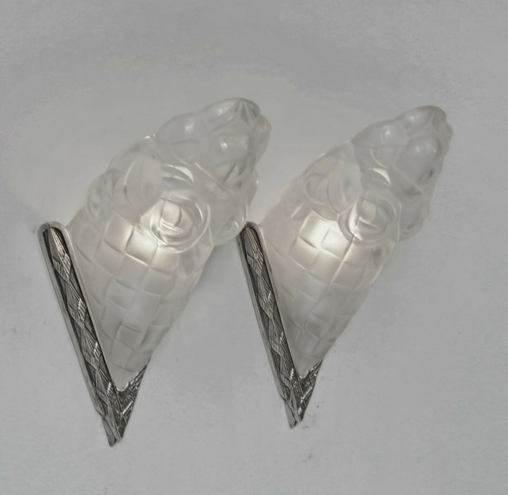 DEGUÉ　デュゲ　フランス　1930年　アールデコ調ウォールスコーンランプ　ペア