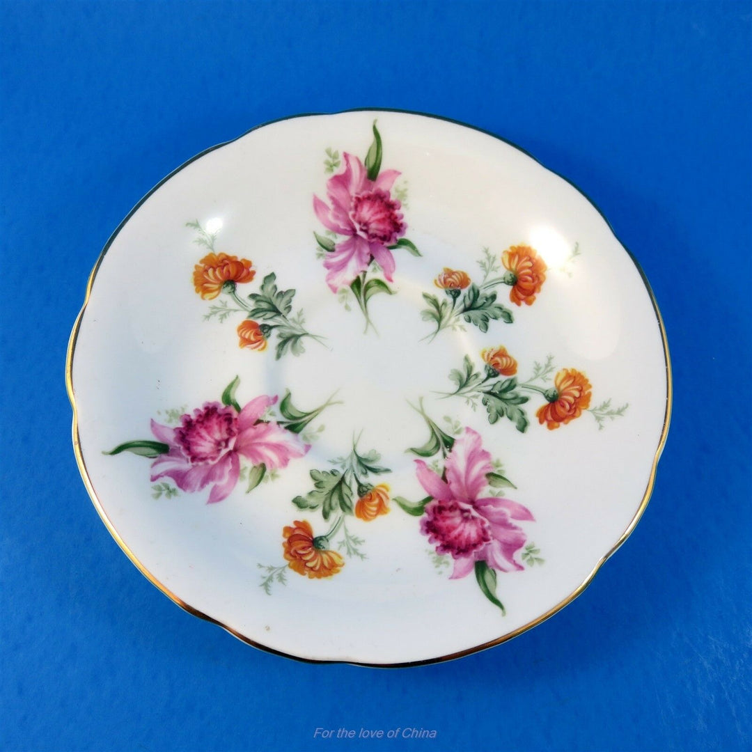 パラゴン　可愛いピンクオーキッド＆クリサンセマムカップ&ソーサー