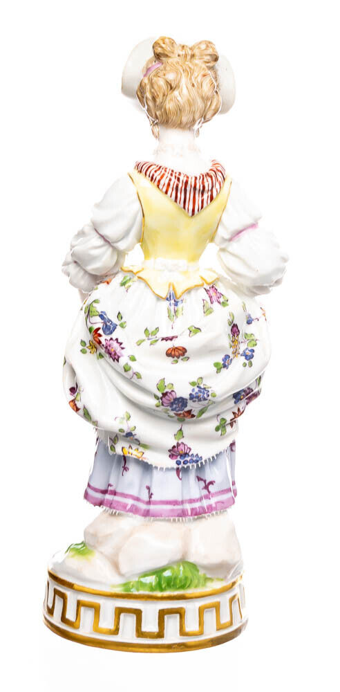 マイセン人形 葡萄をもつ少女 マイセン 少女とヤギ 葡萄 一級品 ヨハン シェーンハイト