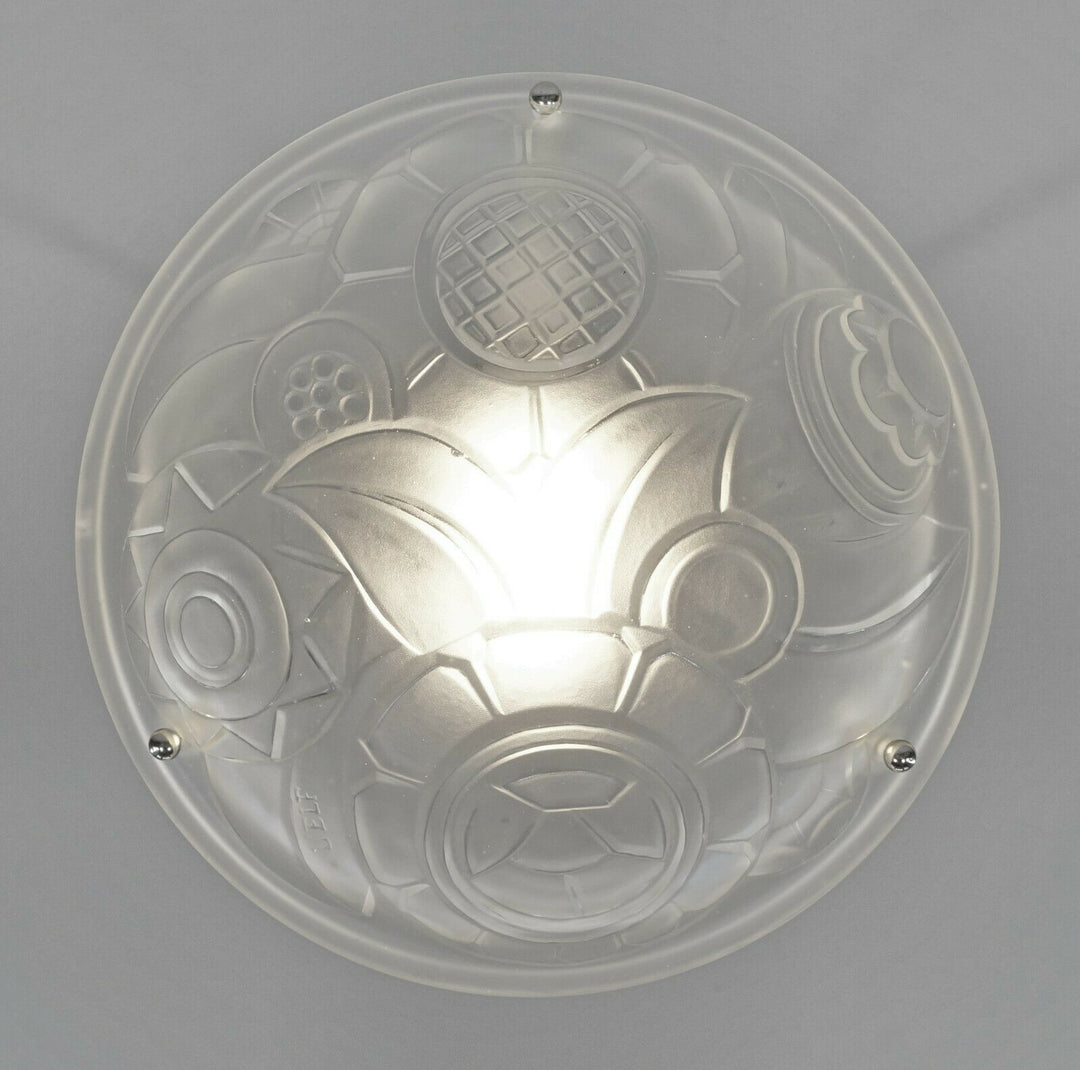 L'ELF & DEGUE : FRENCH 1930 ART DECO PENDANT CHANDELIER lamp muller era