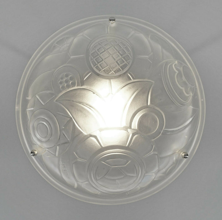 L'ELF & DEGUE : FRENCH 1930 ART DECO PENDANT CHANDELIER lamp muller era