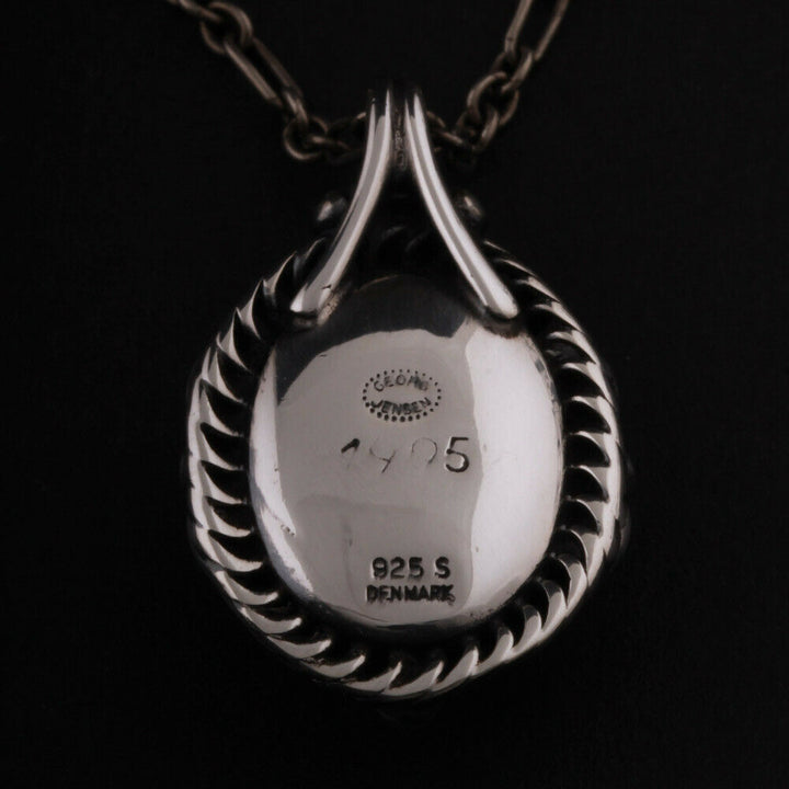 GEORG JENSEN Sterling Silver Pendant Of The Year 1995 w. Amber. DENMARK. 3412195