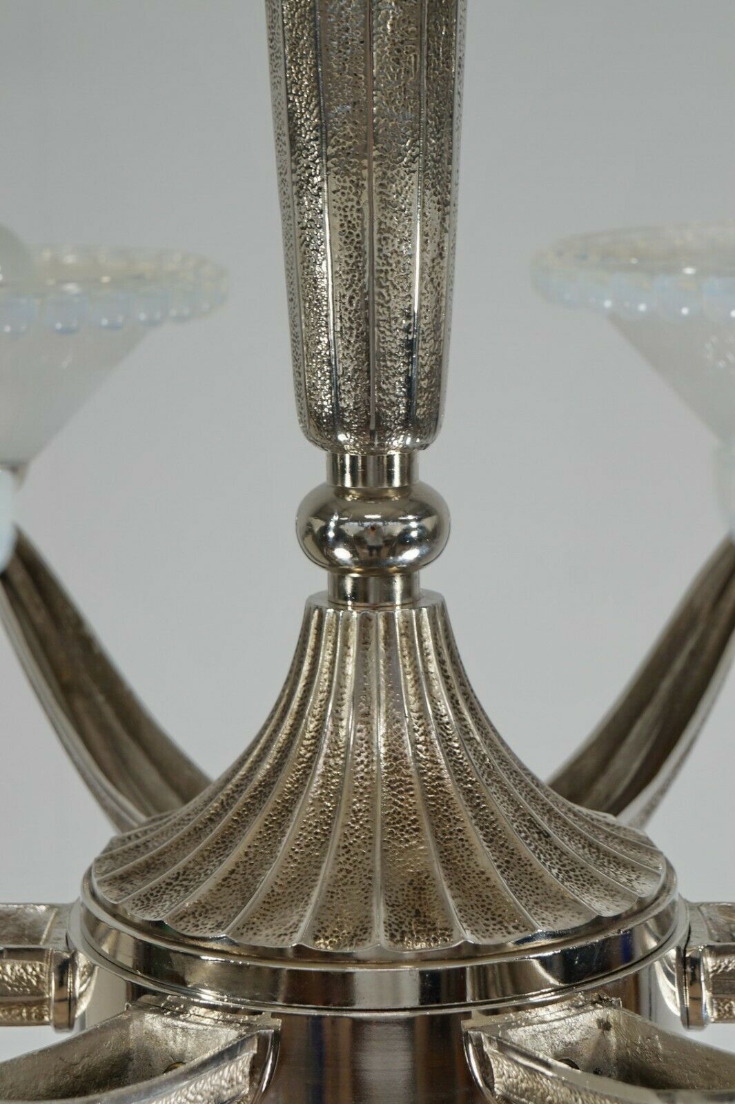 EZAN EJG J.GAUTHIER : LARGE FRENCH OPALESCENT ART DECO CHANDELIER ... 1930 1935