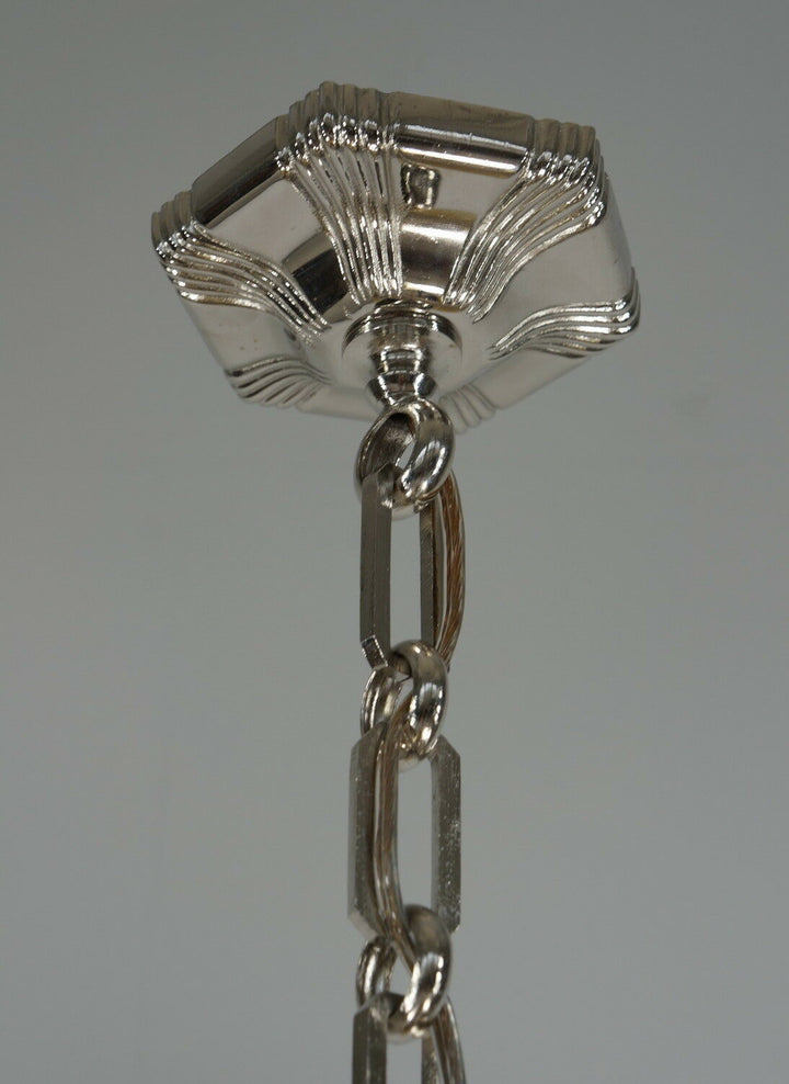 HANOTS : FRENCH 1930 ART DECO CHANDELIER .......... lustre lamp lampe muller era