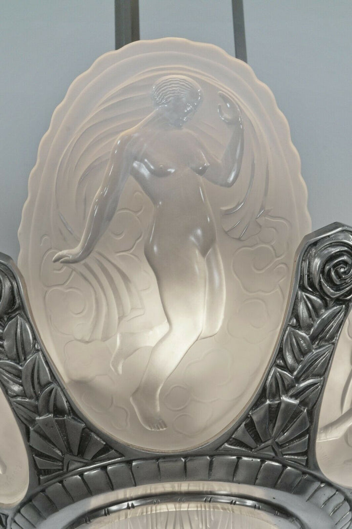 MULLER FRÈRES : French 1930 art deco chandelier ............... degué era France