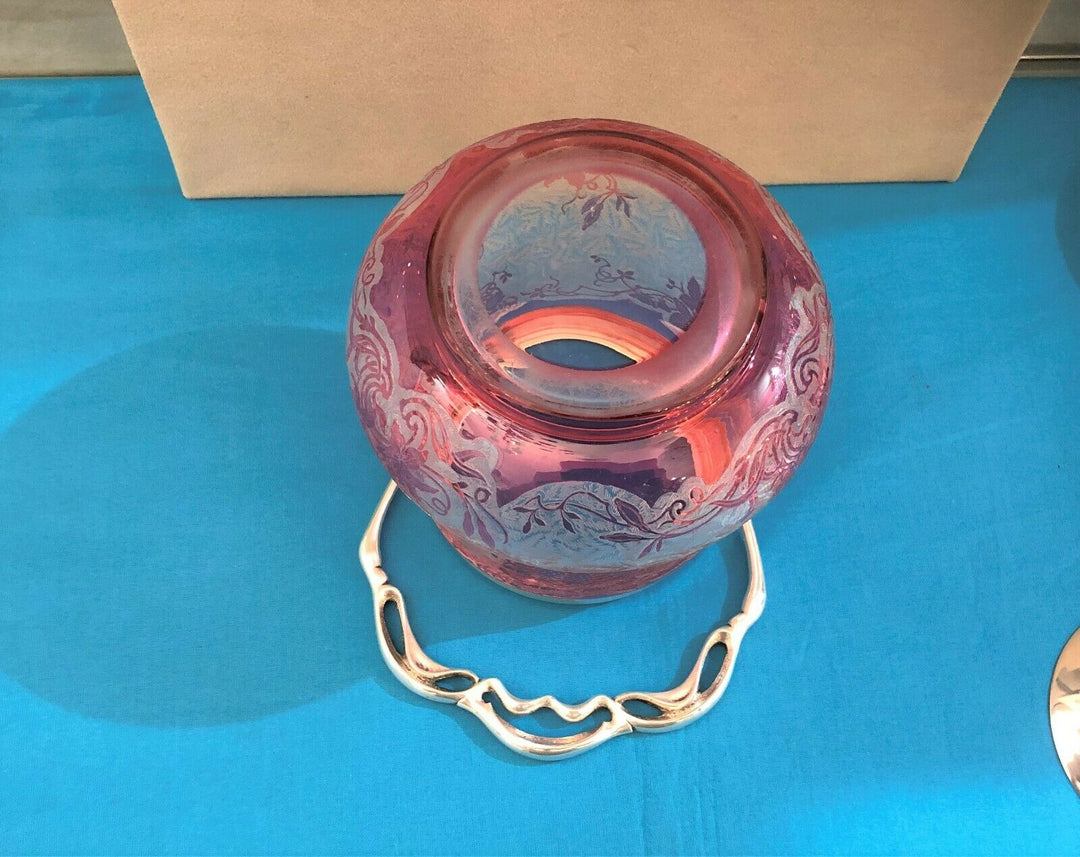 Crystal biscuit bucket baccarat decor strawberry clear acid silvery metal