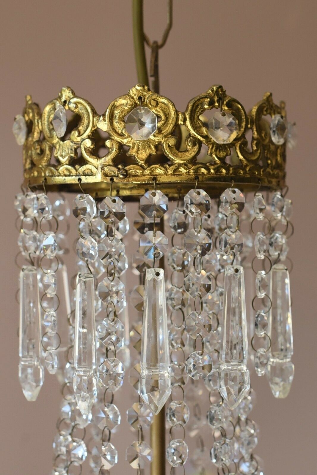 Vintage Crystal Chandelier, Antique French Style Lighting, lamp, Home Lighting