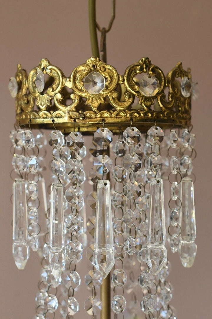 Vintage Crystal Chandelier, Antique French Style Lighting, lamp, Home Lighting
