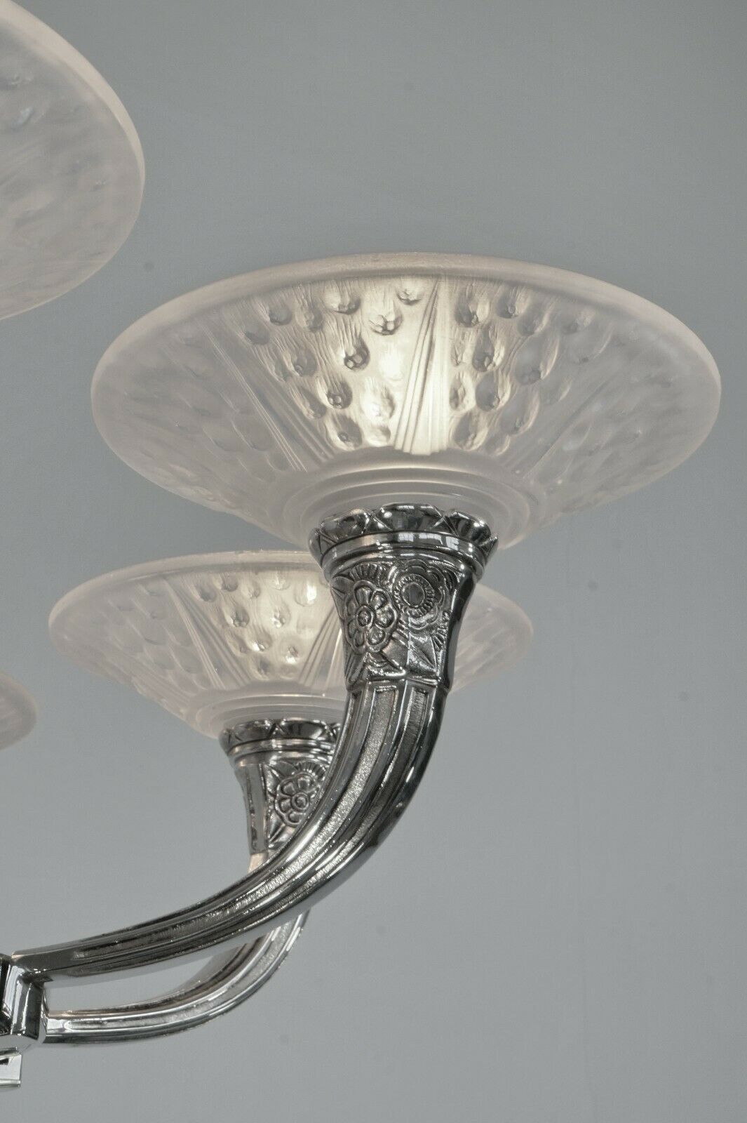 RANC & MULLER : FRENCH 1930 ART DECO CHANDELIER #3 .. lamp degue daum era France