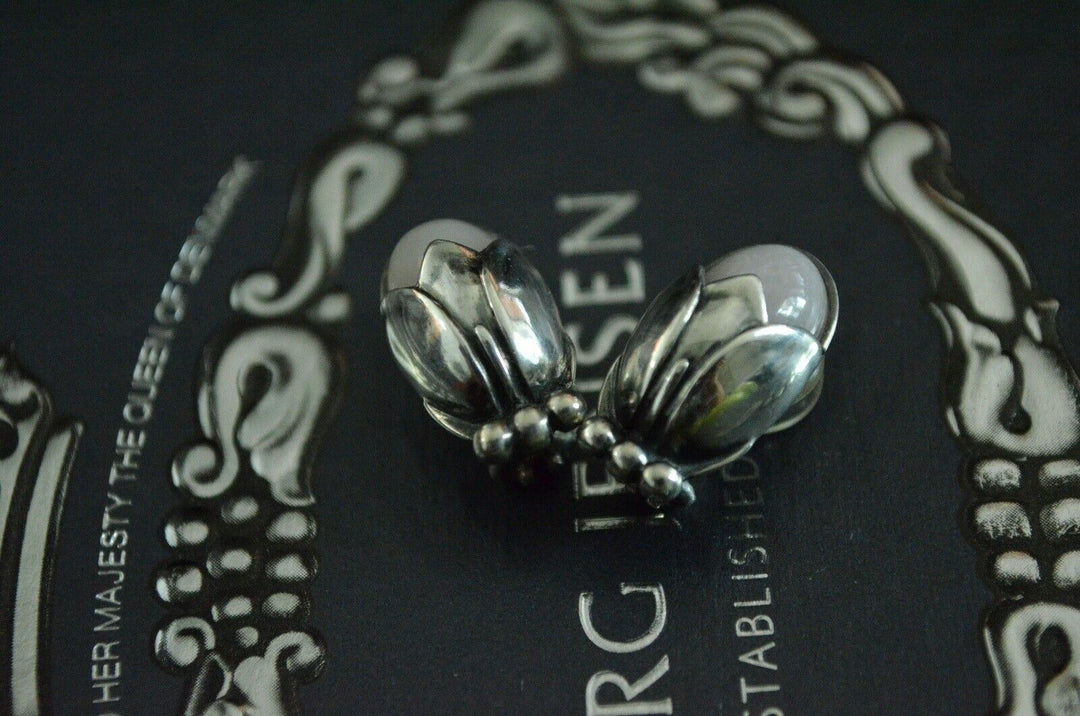 ジョージジェンセン(Georg Jensen)　シルバーイヤークリップ　ローズクォーツ　2011年