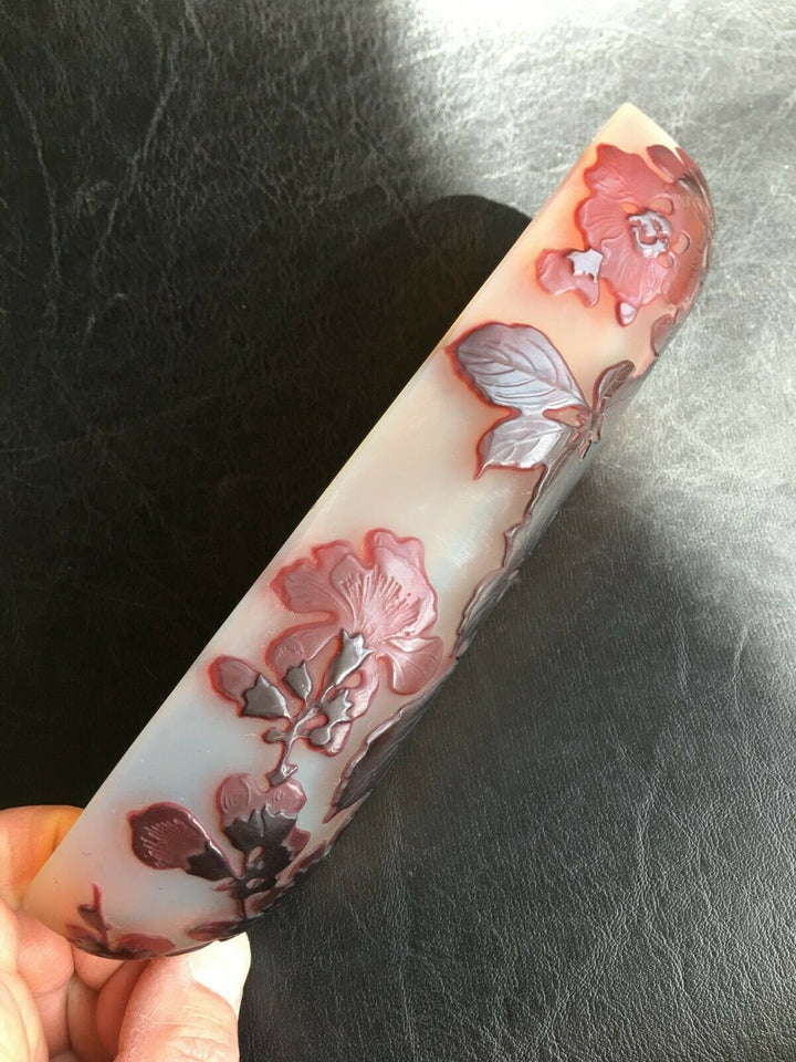 エミールガレ　ボケの花の長皿