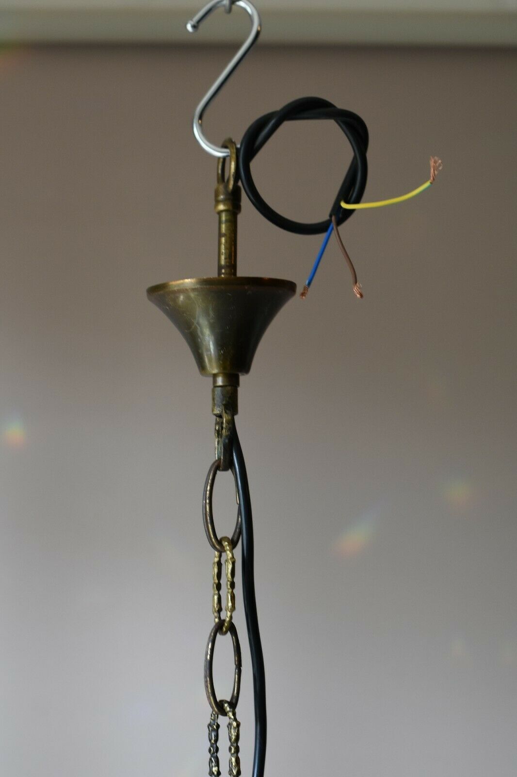 アンティーク/ヴィンテージクリスタルシャンデリア（真鍮製）フランスランプ ペンダントホームインテリア